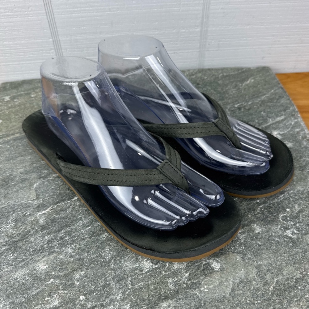 UGG Kayla Gray Flip Flop Leather Thong Sandals Women’s Size 10